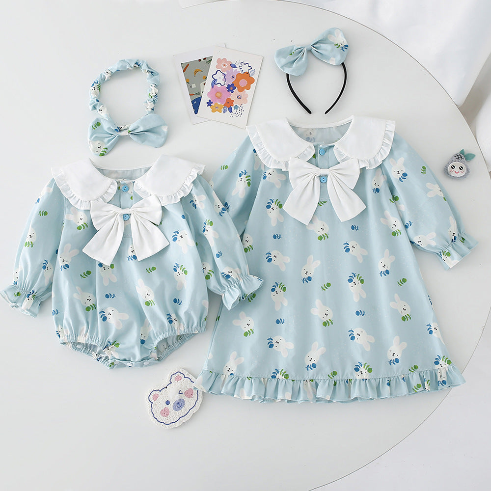 Baby Mädchen Hase Set blau
