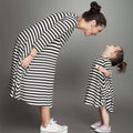 Partnerlook Mama Tochter gestreiftes Kleid