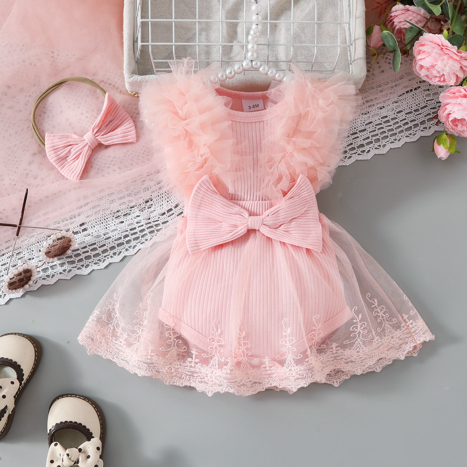 Baby Mädchen Set rosa weiß