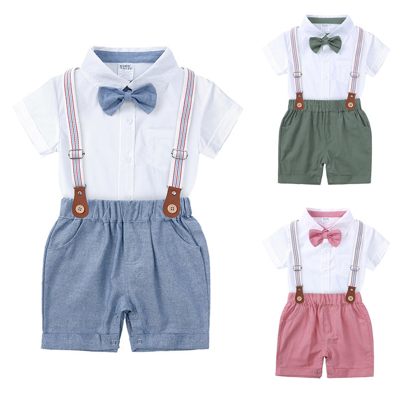 Jungen Gentleman Set Fliege Trägershorts